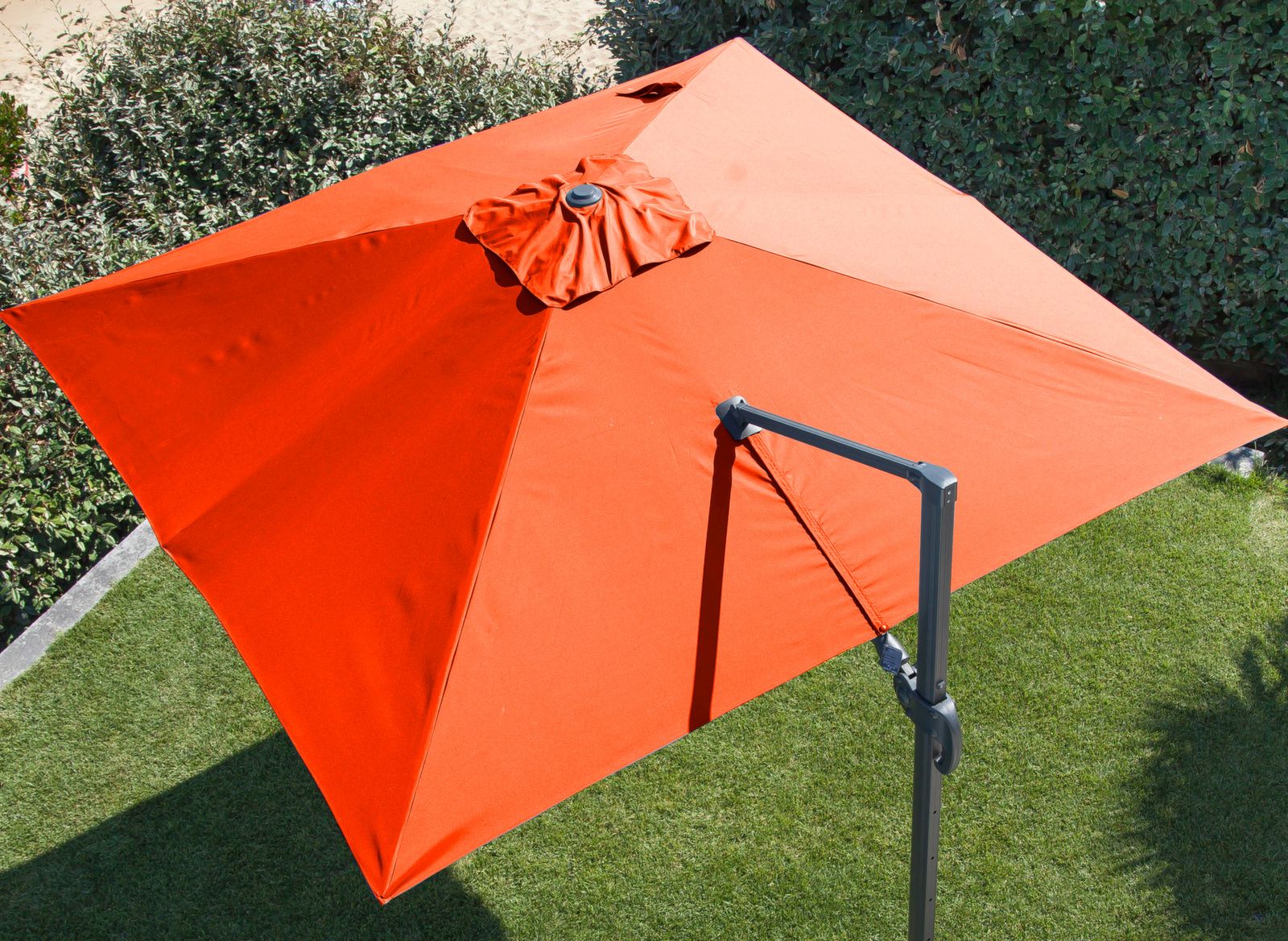 Toile de Remplacement Parasol Déporté Haut de Gamme 250g/m2 4x3 m Taupe -  Toile parasol