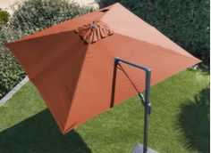 Parasol mat déporté rotaif et toile carrée inclinable et orientable - Proloisirs