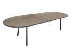 Table ovale à allonge centrale papillon aluminium et plateau résistant - Proloisirs