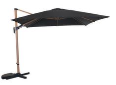 parasol mat déporté imitation bois toile inclinable et orientable - Proloisirs