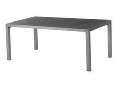 Table rectangle aluminium et plateau verre - Proloisirsplateau