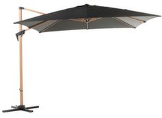 parasol mat déporté imitation bois toile carrée - Alizé