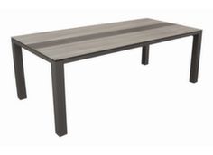 Table rectangulaire fixe plateau bi matière aluminium et trespa résistant - Proloisirs