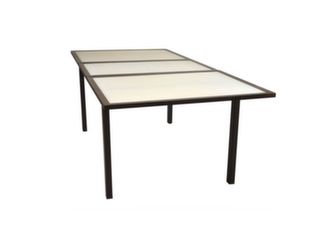 Table Almeria 160/210x100, plateau verre