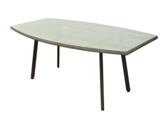 Table Soléo 180 x 100 cm, alu/résine tressée