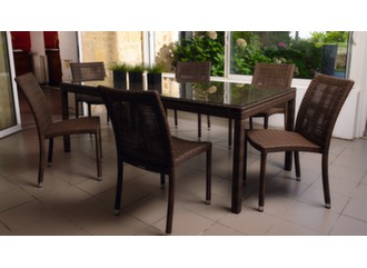 Table Castille 210 cm + 6 chaises Pilo